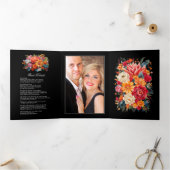 Invitation Trois Volets Fiesta Mariage Détails de l'invité, photo et code  (Intérieur)