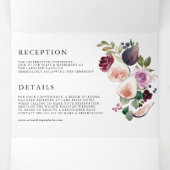 Invitation Trois Volets Figes d'aquarelle et fleurs d'automne Mariage (Intérieur au milieu)