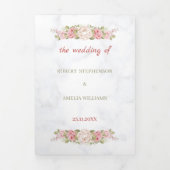 Invitation Trois Volets Fleur de Rose Mariage élégante customisée (Page de couverture)