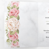 Invitation Trois Volets Fleur de Rose Mariage élégante customisée (Intérieur en premier)
