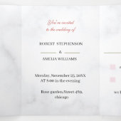 Invitation Trois Volets Fleur de Rose Mariage élégante customisée (Intérieur au milieu)