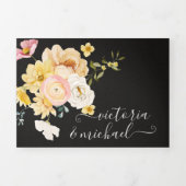 Invitation Trois Volets Fleur Jardin fleuri Dark & Moody Mariage (Page de couverture)