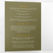 Invitation Trois Volets Fleur Jaune Sibbaldia mariage tout en un (Intérieur en premier)