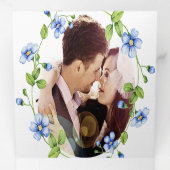 Invitation Trois Volets Fleur sauvage bleu  Floral Mariage (Intérieur en premier)