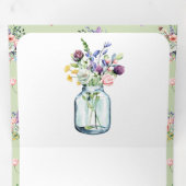 Invitation Trois Volets Fleur Sauvage Pot Mason Tout en Un Code QR Mariage (Intérieur en premier)