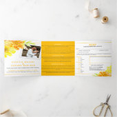 Invitation Trois Volets Fleurs d'aquarelle jaune marigold mariage (Intérieur)