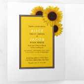 Invitation Trois Volets Fleurs de soleil d'été, Suite Mariage (Intérieur en premier)