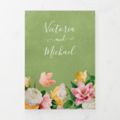 Invitation Trois Volets Floral brillant et audacieux tout en un (Page de couverture)