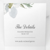 Invitation Trois Volets Floral gris et verdure tout en un mariage Inviter (Intérieur en premier)