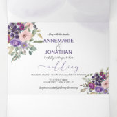 Invitation Trois Volets Flore pourpre *do-it-yourself* Changement de coule (Intérieur au milieu)