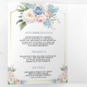 Invitation Trois Volets Flore rose rose pâle Dreamy en un seul Mariage (Intérieur en premier)