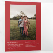 Invitation Trois Volets Flores de Noël | Red & Green Botanical 5 Photo (Intérieur en premier)