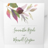 Invitation Trois Volets Foliage Rustique Tout en un mariage Inviter (Intérieur en premier)