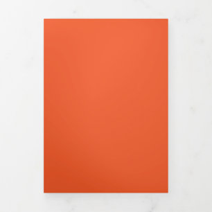 Invitation Trois Volets Fond orange vibrant uni   Création chaleureuse et 