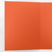 Invitation Trois Volets Fond orange vibrant uni | Création chaleureuse et (Intérieur en premier)