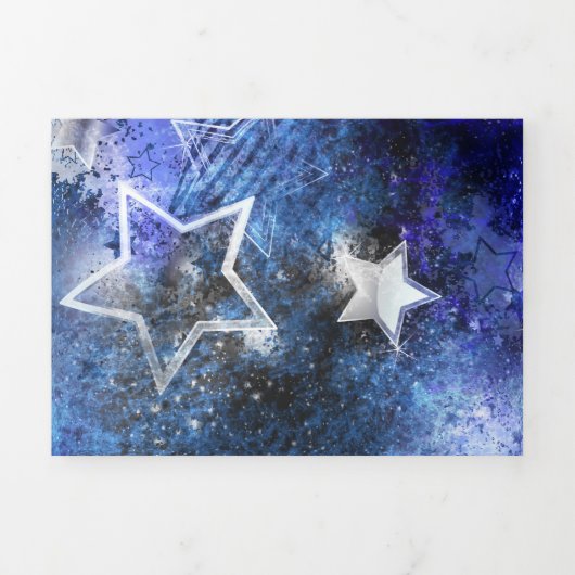 Invitation Trois Volets Fond spatial avec étoiles (Page de couverture)