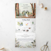 Invitation Trois Volets Forêt d'automne rustique | Mariage Boho (Intérieur)