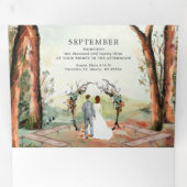Invitation Trois Volets Forêt d'automne rustique | Mariage Boho (Intérieur en premier)