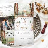 Invitation Trois Volets Forêt d'automne rustique | Mariage Boho