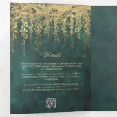 Invitation Trois Volets Forêt enchantée Verdure émeraude Twinkle (Intérieur en premier)
