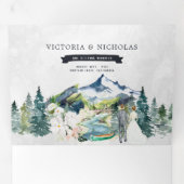 Invitation Trois Volets Forêt Rustique | Mariage illustré (Intérieur en premier)