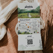 Invitation Trois Volets Forêt Rustique | Mariage illustré