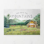 Invitation Trois Volets Forêt Rustique | Mariage illustré (Page de couverture)