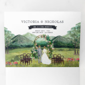 Invitation Trois Volets Forêt Rustique | Mariage illustré (Intérieur en premier)