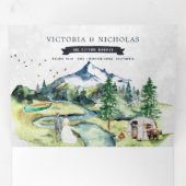 Invitation Trois Volets Forêt Rustique | Mariage illustré (Intérieur en premier)