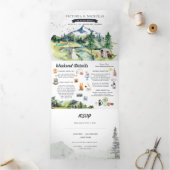 Invitation Trois Volets Forêt Rustique | Mariage illustré (Intérieur)