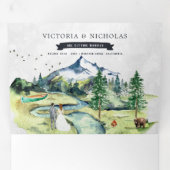 Invitation Trois Volets Forêt Rustique | Mariage illustré (Intérieur en premier)