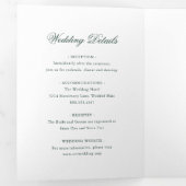 Invitation Trois Volets Forêt traditionnelle Vert Formel Mariage élégant (Intérieur en premier)