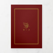Invitation Trois Volets Gold Butterfly, Red & Gold Mariage Suite (Page de couverture)