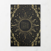 Invitation Trois Volets Gold Elegant Tarot Photo Party (Page de couverture)