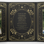 Invitation Trois Volets Gold Elegant Tarot Photo Party (Intérieur au milieu)