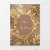 Invitation Trois Volets Golden Sunshine Floral Mariage (Page de couverture)
