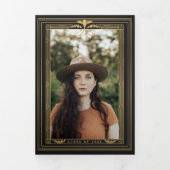 Invitation Trois Volets Graduation photo Art Déco moderne (Page de couverture)