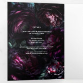 Invitation Trois Volets Gras Moody Flowers Enchantés Floral Mariage (Intérieur en premier)