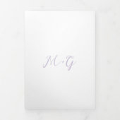 Invitation Trois Volets Gras Script Lilac Mariage élégant (Page de couverture)