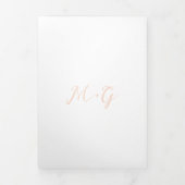 Invitation Trois Volets Gras Script Peach Elegant Wedding (Page de couverture)