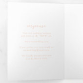 Invitation Trois Volets Gras Script Peach Elegant Wedding (Intérieur en premier)