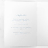 Invitation Trois Volets Gras Script Poudre Bleu Mariage élégant (Intérieur en premier)