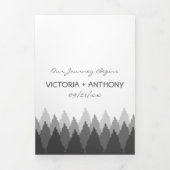 Invitation Trois Volets Gray Forest Range Woodland Mariage Suite (Page de couverture)