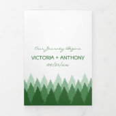 Invitation Trois Volets Green Forest Range Woodland Mariage Suite (Page de couverture)