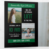 Invitation Trois Volets Green Modern Block 5-Photo Graduation (Intérieur en premier)