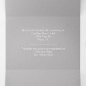 Invitation Trois Volets Gris et blanc tout en un Mariage (Intérieur au milieu)