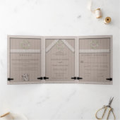 Invitation Trois Volets Grotte rustique Bois Eucalyptus Crest Élégant Mari (Intérieur)