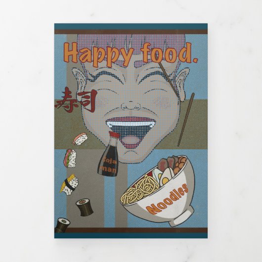Invitation Trois Volets Happy food (Page de couverture)