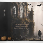 Invitation Trois Volets Heure de sorcière éffrayante fête d'Halloween (Intérieur au milieu)