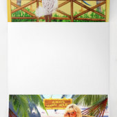 INVITATION TROIS VOLETS HULA SUR NOTRE LUAU (Intérieur au milieu)